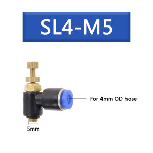 MSL Fitting Pneumatic Speed Control SL Drat M5 Selang 4mm 6mm - 4mm