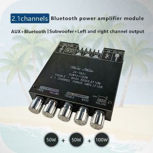 Wireless Bluetooth 5.0 Audio Amplifier 2.1 Channel High Fidelity Subwoofer Amplifier para sa DIY Home Theater