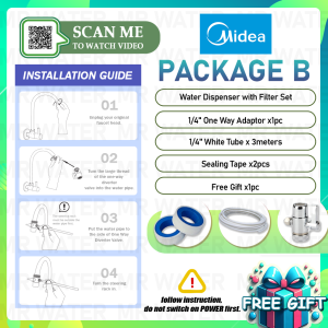 NEW 2025 Midea JL2240S Hot & Warm & Cold Floorstanding Water Dispenser 4 pcs JAKIM HALAL Filter - Compressor cooling