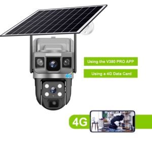 V380 Pro CCTV Camera 4G SIM Card WIFI Solar CCTV Voice Outdoor Wireless Connection Phone Color Night Vision Waterproof Camera
