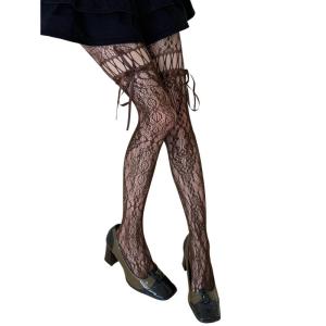 Women Sheer Lace Fishnet Thigh High Stockings Tights Suspender Pantyhose Garter Belt Tights