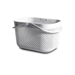 Portable Tote Shower Basket Bathroom Storage Caddy Organizer Handbag Plastic Drain Basket For Shampoo Toiletries Bin Handle Household (Grey/White)