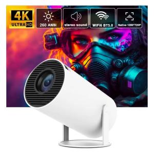 H00 AURA VERSION 4K Smart Projector Android 13  8000 Lumens  WiFi Bluetooth HDMI  Mini Theater