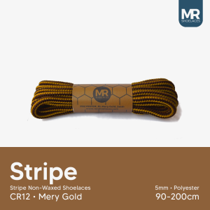 Mr Sholeaces - CR12 Tali Sepatu Dark Brown Gold (Mary gold Coklat Tua Emas ) Bulat Corak 5mm Non Waxed 70cm 80cm 90cm 100cm 120cm 150cm 180cm 200cm(Baca Deskripsi untuk Ukuran)