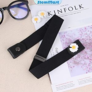 ItemMart Fashion Nonporous Square Buckle Versatile Wild Leather Belt Canvas Material Invisible and Seamless Belt