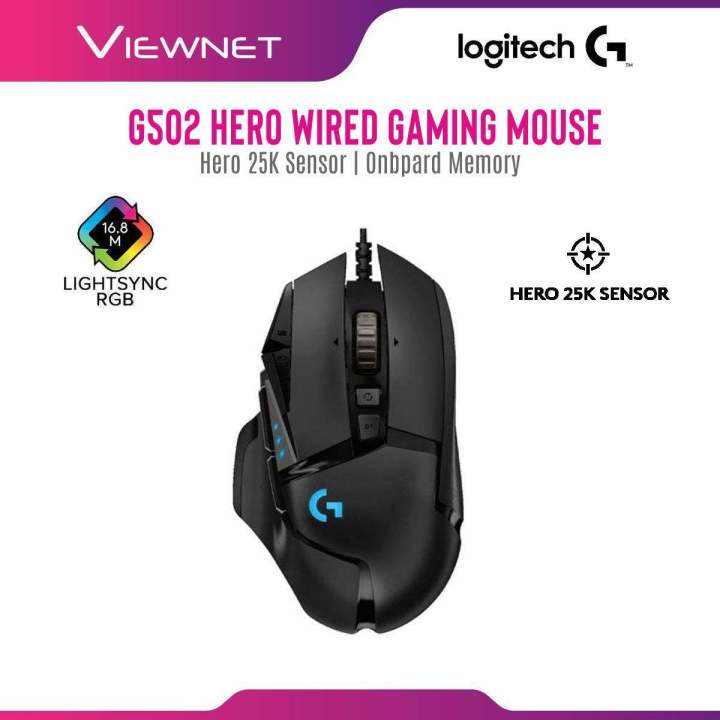 Logitech G502 HERO 25K RGB Wired Optical Gaming Mouse Black 910