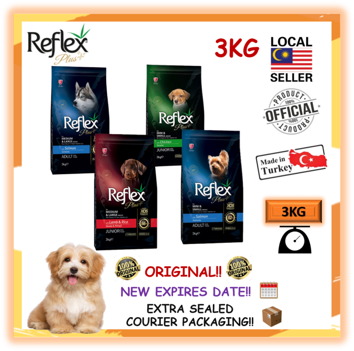 🌟100 ORIGINAL🌟 Reflex Plus Dog Dry Food / Makanan Anjing / Kibbles 3KG