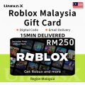 Roblox Robux RM 250 Gift Card Roblox Malaysia Regions⚡Roblox Malaysia Card⚡UranusX_MY Exchange Rate Card [24/7 Email & Chat Delivery]. 