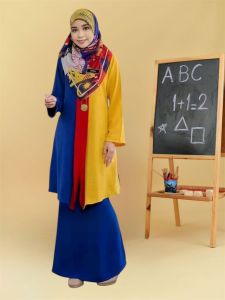 KEBAYA MERDEKA DEWASA CIKGU DATANG SEKALI DENGAN TUDUNG BAWAL BIDANG 45"