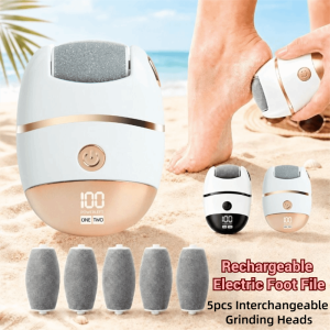 ERYRG Portable Rechargeable Electric Foot File with 5 Interchangeable Grinding Heads with LCD Display Electric Foot Grinder Pedicure Tool Dual-Speed Adjustment Dead Skin Calluses Feet Scrubber for Thick Smoothing