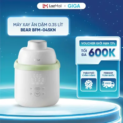 Máy xay ăn dặm 0.35 lít Bear BFM-045KN (Bản Quốc Tế) - Làm nóng hơi nước đa điểm 720° - Tự làm sạch bằng nước nóng 60°C