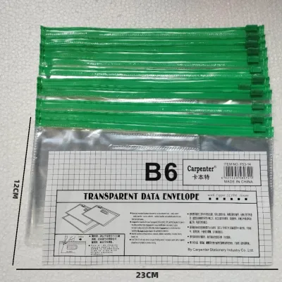 12Pcs Long Clear Zipper Pouches File FoldersTransparent Zipper File Bag Envelopes Poly Zip Envelope