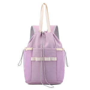 Drawstring Badminton Backpack Large Capacity Waterproof Bag with Shoes Pocket Travel Fitness Sports Bag