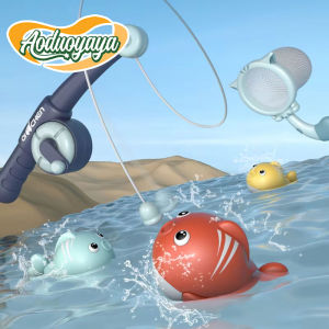 Aoduoyaya Childrens Magnetic Fishing and Bathing Toy Set Cartoon Early Education Baby Floating Fishing and Water Play Bathtub Toy