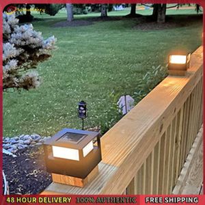 Winnereco Solar Powered Deck Cap Post Light Waterproof Garden Fence Column Lights Outdoor Garden Corridor Lighting Decoration