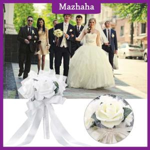 Mazhaha Bó Tay Cô Dâu cầm hoa Hồng Nhân Tạo bó hoa lụa trang trí phù dâu