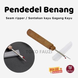 Pendedel Jahit Gagang Kayu Sontekan Benang Seam Ripper