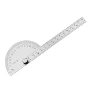 Stainless Steel Angle Gauge – 14cm 180-Degree Semi-Circular Protractor Ideal for Carpenter’s Angle Measurement