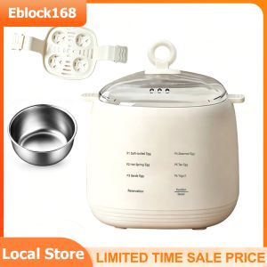 Versatile Egg Cooker with 6 Functions for Hard Boiled Poached and Steamed Eggs in Compact Design