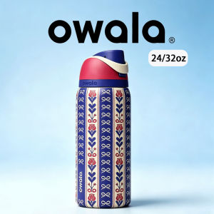 ready stock Original PH On Hand Stock  Owala Holiday Huggy 24oz 32oz Festive Pattern Insulated Water Bottle