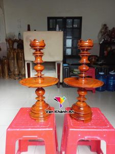 Cặp Chân Đèn Thờ Gỗ Mít - Cặp Chân Đèn Gỗ - Đồ Thờ Cúng - Đồ Gỗ Thờ Cúng - Trang Trí Nhà Cửa Decor - Pháp Duyên Shop