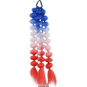 MUSCLEX Lightweight Colored Hair Extensions 20" with Hair Tie Ombre Crazy Hair Day Accessories 2025 Fashion Women Kids Bubble Ponytail Extension