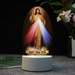 Newly Colorful Acrylic Tricolor Light Night Lamp Holy Family Creative visualization lamp