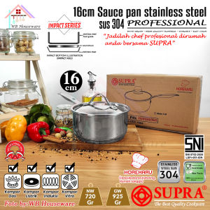 SUPRA Panci sauce pan 16 & 18cm stainless professional impact bottom / wajan penggorengan masak SUS 304