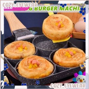 Fried Egg Burger Machine Non Stick Flat Bottom Frying Pan Four Hole Breakfast Egg Dumpling Household Small Frying Pan
