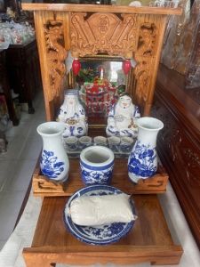 GIÁ SỐC NGUYÊM COMBO THẦN TÀI THỔ ĐỊA GỖ XOAN ĐÀO chỉ việc đặt vô nhà gia chủ (TẶNG CÁT)