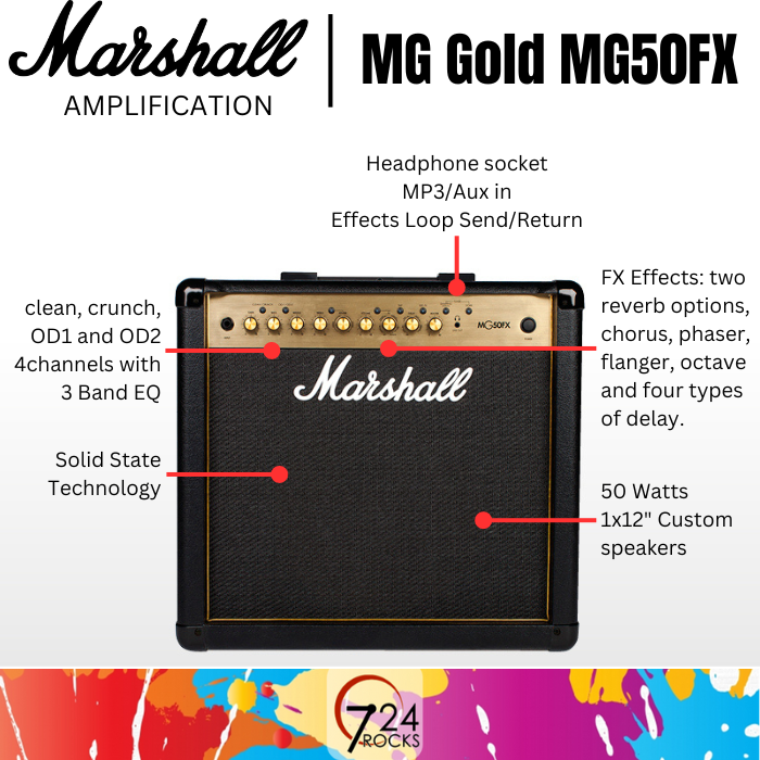 Marshall MG50FX 50watt Electric Guitar Amp Marshall MG50GFX Guitar  Amplifier Marshall Amplification Marshall Guitar Amp Marshall Amp Guitar  Marshall Amplification Guitar Amp Gitar Amp Amplifier Marshall 電吉他音箱  Marshall MG50FX Gold Amplifier Amp