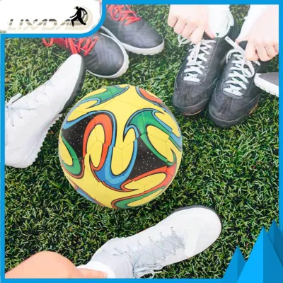 LIXADA Sports Soccer Ball PU Football High Elasticity Size 5 Standard Wearable Leakage Proof for Match for Students