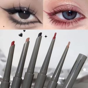 OWMXZL Matte Finish Rose Red Eyeliner Waterproof Formula Long-lasting Wine Red Eyeliner Silky Easy To Color Lying Silkworm Eyeliner for Eye Make Up