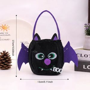 JPTD Gifts Pouch Halloween Candy Bag Ghost Trick or Treat Pumpkin Candy Bucket Kawaii Reusable Snack Storage Bag Party