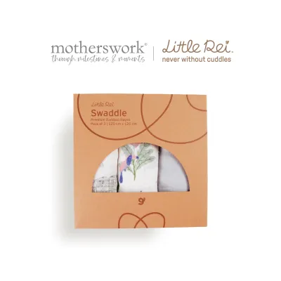 Little Rei - ผ้าอ้อมห่อตัวมัสลินใยไผ่พรีเมี่ยม สำหรับเด็กแรกเกิด 120x120 ซม. (แพ็ค 3 ชิ้น) | Bamboo Muslin Swaddle 120x120 cm (3 pc)