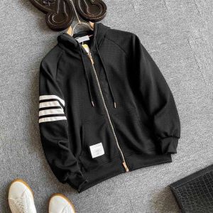 [freeship ảnh thật ] Áo khoác khóa kéo chống nắng nam nữ có mũ trùm phối 4 sọc trẻ trung áo nỉ thu đông mặc cặp đôi - xuongniTNT