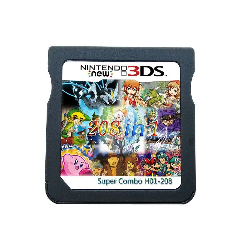 208 in 1 games game multi cartridge for ds nds ndsl ndsi store 3ds 2ds xl