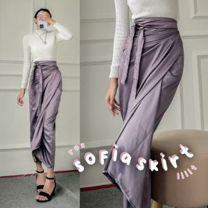 Satin Wrap Skirt/Rok Polos Bahan Saten Velvet