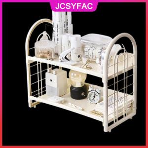JCSYFAC Hai Lớp đa chức năng nhựa máy tính để bàn tổ chức kệ cho mỹ phẩm phòng ngủ và ký túc xá phụ kiện