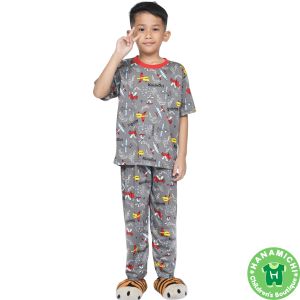 Kiminori LEO.CP Setelan Baju Tidur Anak Laki-Laki Lengan Pendek