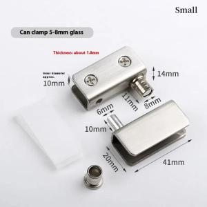 <pirit> 2Pcs Glass Pivot Hinge Rotation Axis Stainless Steel Wine Cabinet Door Rotating Hinges Clamp Clip Shaft Hidden Hinge Hardware