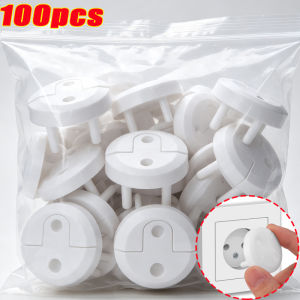 1-100pc EU Standard Baby Anti Electric Shock Socket Cover Rotatable White Electrical Safety Protector for Kids Safety Protection h260825