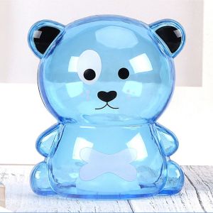 OKDEALS01 Transparent Smiling Face Fun Childhood Kindergarten Home Decor Manage Funds Birthday Gifts Cartoon Saving Box Bear Piggy Bank Kids Toys