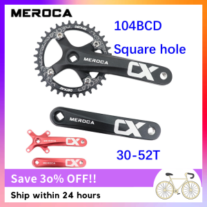MEROCA CX Bicycle Crankset 104BCD Aluminum Alloy Square Hole Mountain Bike Crankset 170mm 32T/34T/36T/38T/40T/42