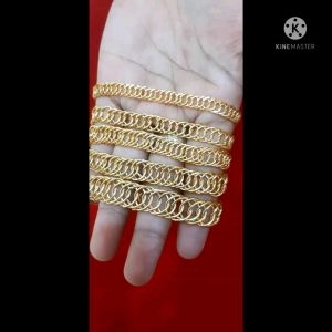 Gelang rantai papan tempahan  mirip emas asli lapis emas + krital