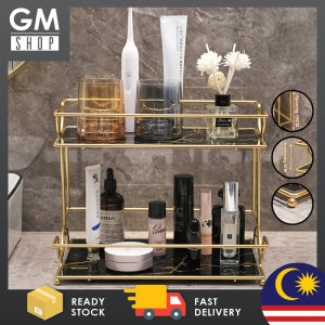 GMSHOP Double Layer Large Capacity Cosmetic Skin Care Product Stand Bathroom Storage Rack