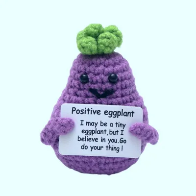 SG Cute and positive crocheted doll Teachers Day gift and Mothers Day gift desktop ornamentshave a good mood