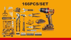 20V IMPACT DRILL 66NM IN 166PCS TOOL KIT SET HKTHP41662