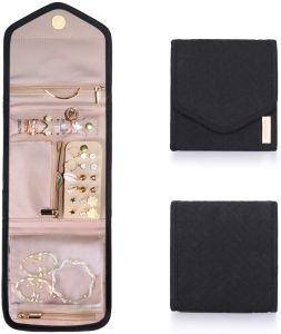 Travel Jewelry Organizer Case Foldable Jewelry Roll for Journey-Rings Necklaces Earrings Bracelets