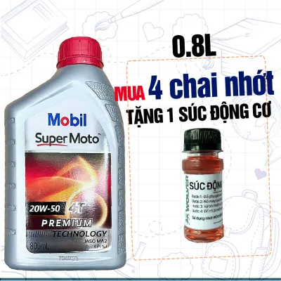 Dầu Nhớt Mobil Super Moto 20W50 4T Premium 1L - Dành Cho Xe Máy Honda/Modenas/Motoposh - Nhập Khẩu Singapore